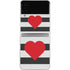 Black And White Striped Heart Galaxy Z Flip3 5G Skin